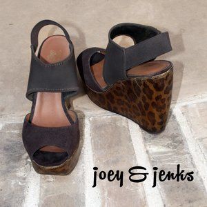 Donald J. Pliner Leee Brown Leopard Wedge Size 8.5